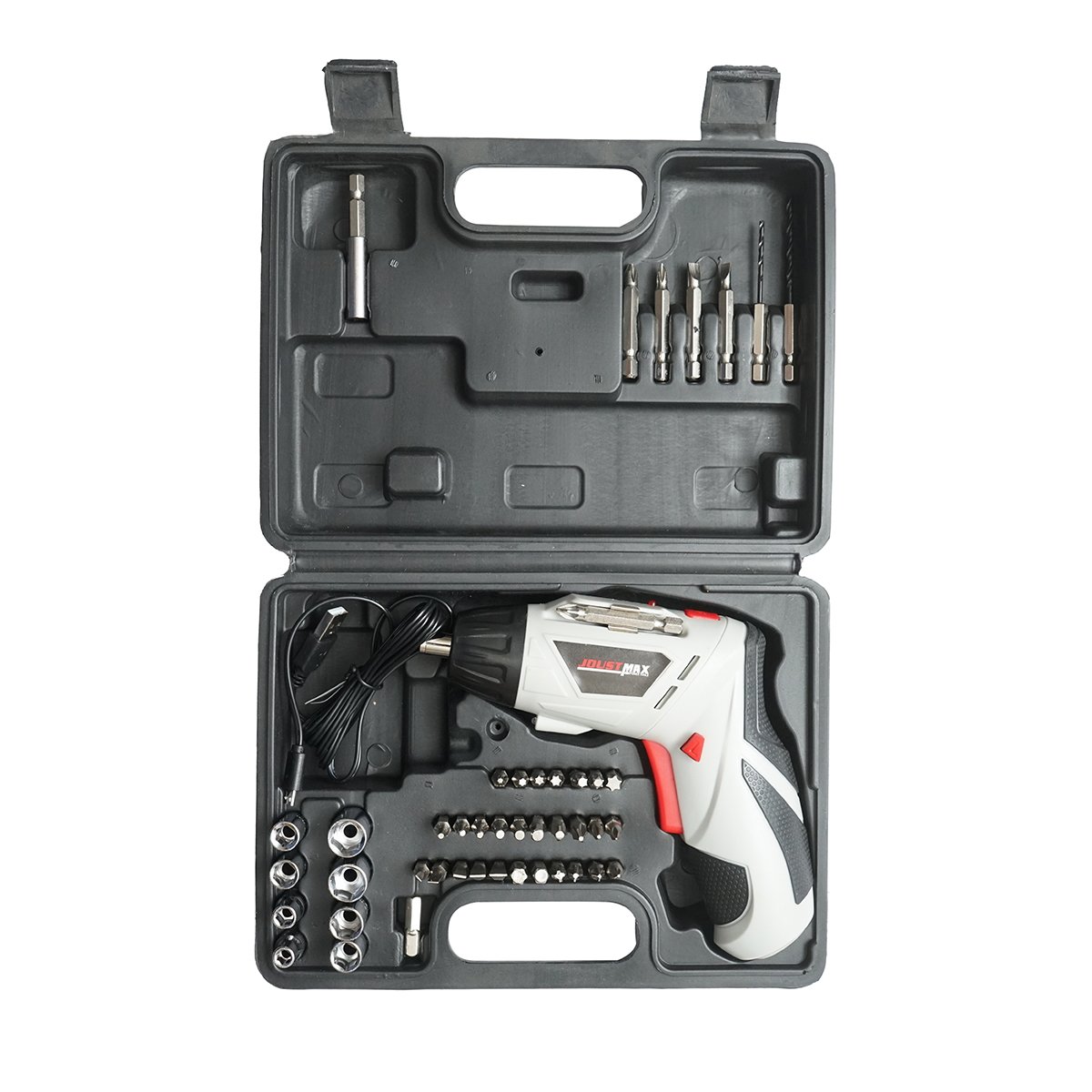 Masina de gaurit si insurubat electrica cu acumulator 4.2V 1300 mAh cu 45 accesorii Joustmax
